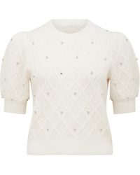 Forever New - Women's Sierra Embellished Sleeve Knit Tee - Lyst