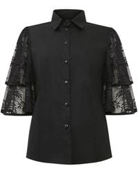 James Lakeland - Lace Frill Short Sleeve Shirt - Lyst