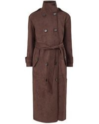 Pretty Lavish - Leah Belted Funnel Neck Trench – - Lyst