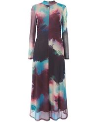 Whistles - Women's Oil Paint Print Mesh Dress - Lyst