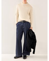 SELECTED - Relaxed Crew Neck Sweatshirt Cream - Lyst