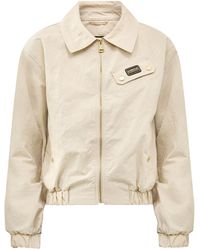 Barbour - Draycott Harrington Showerproof Jacket Cream - Lyst