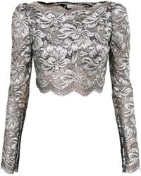 Rabanne - Haut Stretch Lace Top Off Shoulder - Lyst