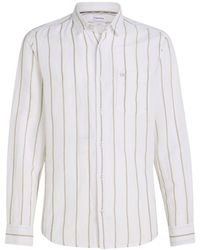 Calvin Klein - Linen Cotton Striped Shirt - Lyst