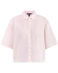 Eileen Fisher - Classic Collar Elbow Sleeve Shirt - Lyst