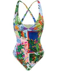 Seafolly - La Boca Deep V Neck One Piece - Lyst