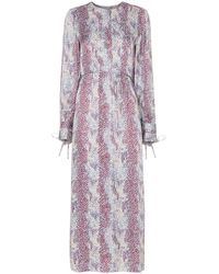 Whistles - Women's Mottled Snake Print Midi Dress - Lyst
