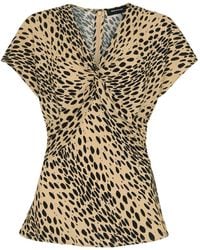 Whistles - Animal Spot Print Blouse - Lyst