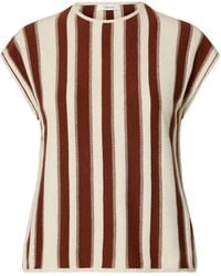 SELECTED - Lina Sleeveless Knit Crew Neck Jumper Cream - Lyst
