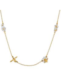Alex Monroe - Women's Floral Chain Teeny Tiny Bee Necklace - Lyst