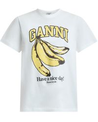 Ganni - Women's Basic Jersey Banana Relaxed T-shirt - Lyst