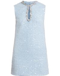 Self-Portrait - Women's Sequin Boucle Mini Dress - Lyst