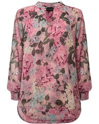James Lakeland - Peony Floral Blouse, Polyester - Lyst