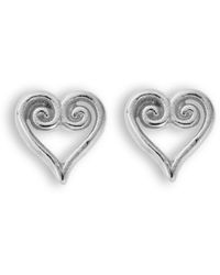 ChloBo - Women's Scroll Heart Stud Earrings - Lyst