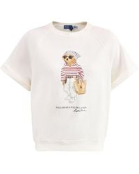 Polo Ralph Lauren - Bear Short Sleeve Knit Sweatshirt Cream - Lyst