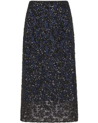 Whistles - Floral Sequin Midi Skirt, Polyester - Lyst