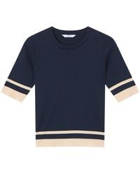 LK Bennett - Micha Spring &Birch Cotton Blend Ribstart Jersey Top - Lyst