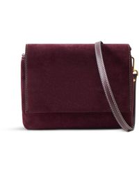 Gianni Chiarini - Three Suede Small Crossbody Bag Burgundy - Lyst
