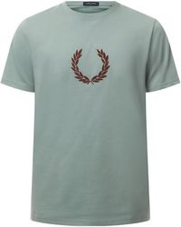 Fred Perry - Textured Laurel Wreath Logo T Shirt - Lyst