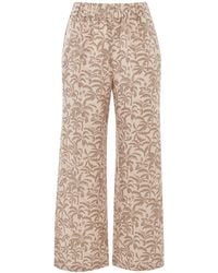 Whistles - Women's Palm Print Cropped Trouser - Lyst