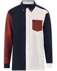 Fred Perry - Colour Block Oxford Shirt Multi - Lyst