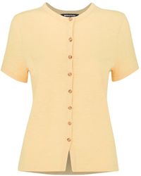 Whistles - Women's Isla Round Neck Button Tee - Lyst