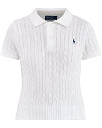 Polo Ralph Lauren - Cable Knit Short Sleeve Polo Pullover - Lyst