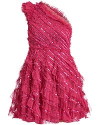 Needle & Thread - Women's Spiral Sequin One-shoulder Micro Mini Dress - Lyst