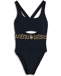 Versace - Women's One Piece Logo Cutout Swimsuit - Lyst