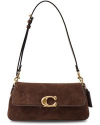 COACH - Suede Jet Shoulder Bag B4 Dark Chocolate - Lyst