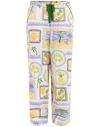 Cyberjammies - Postcard Print Wide Leg Pyjama Bottoms - Lyst
