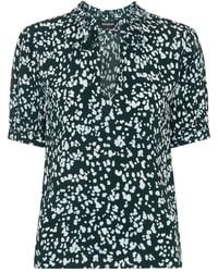 Whistles - Animal Tie Neck Blouse - Lyst
