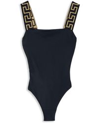 Versace - Women's One Piece Logo Cutout Swimsuit - Lyst