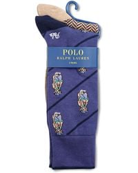 Polo Ralph Lauren - 2-Pack All-Over Print Crew Socks, Cotton - Lyst
