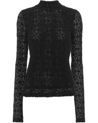 Whistles - Lace Detail High Neck Top - Lyst