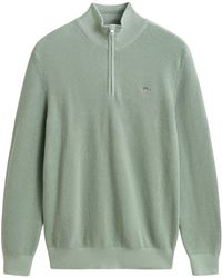 GANT - Micro Textured Half Zip Jumper - Lyst