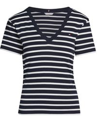 Tommy Hilfiger - V-Neck Slim T-Shirt Stripe - Lyst