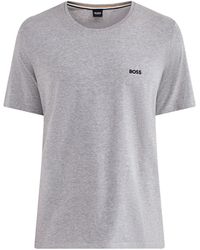 BOSS - Embroidered Logo Short Sleeve Stretch T Shirt - Lyst