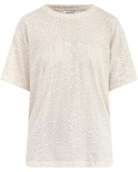 Anine Bing - Cade Leopard T-Shirt Cream - Lyst