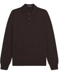 Fred Perry - Classic Knitted Long Sleeve Polo Shirt - Lyst