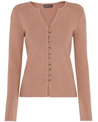 Whistles - Women's Ribbed Button Through Cardigan - Lyst