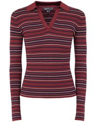 Nobody's Child - Open Collar Stripe Rib Top - Lyst