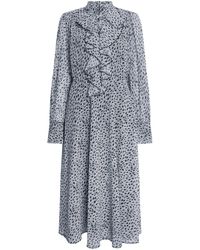 James Lakeland - Printed Front Ruffle Midi Dress, Chiffon/Polyester - Lyst