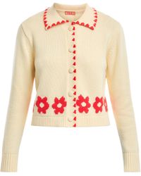 Kitri - Women's Polly Red Tiled Floral Cardigan - Lyst