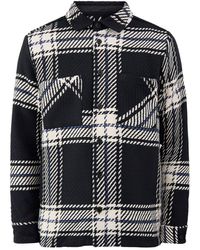 Wax London - Recycled Blend Whiting Oversized Grid Check Overshirt - Lyst