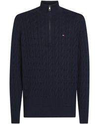Tommy Hilfiger - Cable Knit Half-Zip Jumper - Lyst