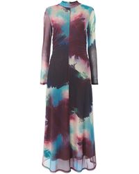 Whistles - Women's Oil Paint Print Mesh Dress - Lyst