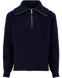 Weekend by Maxmara - Virgin Laser Zip-Neck Sweater - Lyst