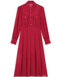 LK Bennett - Cody Polka Dot Print Pocket Shirt Dress - Lyst