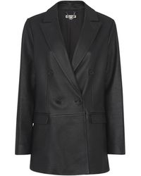 Whistles - Women's Aliza Waisted Leather Blazer - Lyst
